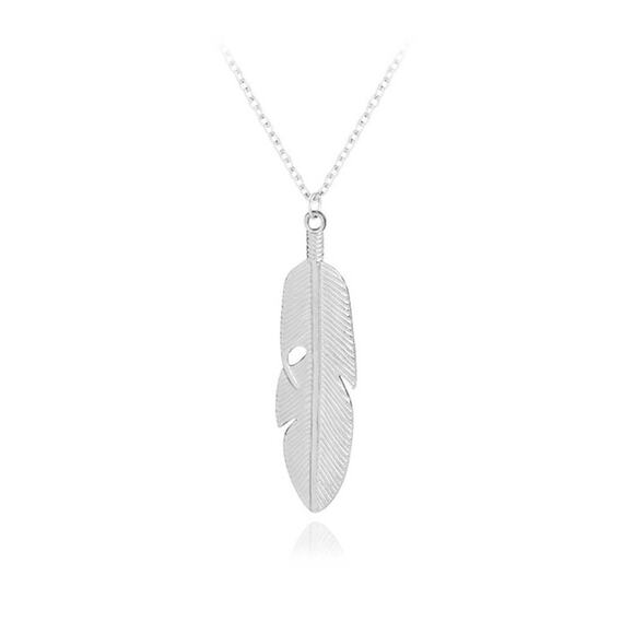 On My Rack Jewelry - 2/$24 NEW Boho Festival Silver Feather Necklace Chain 116